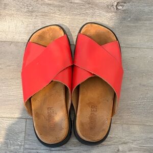 Red Slide Sandals- camper